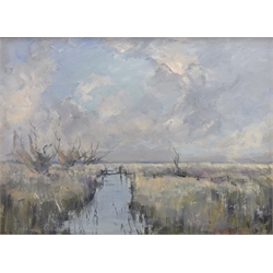  Brancaster Norfolk, 20th century oil on board signed Robertson, Dell Quay - Chichester, oil signed R. Blackney and 'Watsons Bay, oil on board signed by Shirley Galloway max 34cm x 45cm (3)  