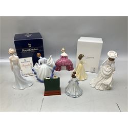 Limited edition Royal Doulton Harry Potter group 'The Friendship Begins' No.3972/5000; three Royal Doulton figures 'Pamela' and 'June - Pearl', both boxed and 'Victoria HN2471; two Coalport figures; and a Royal Worcester figure