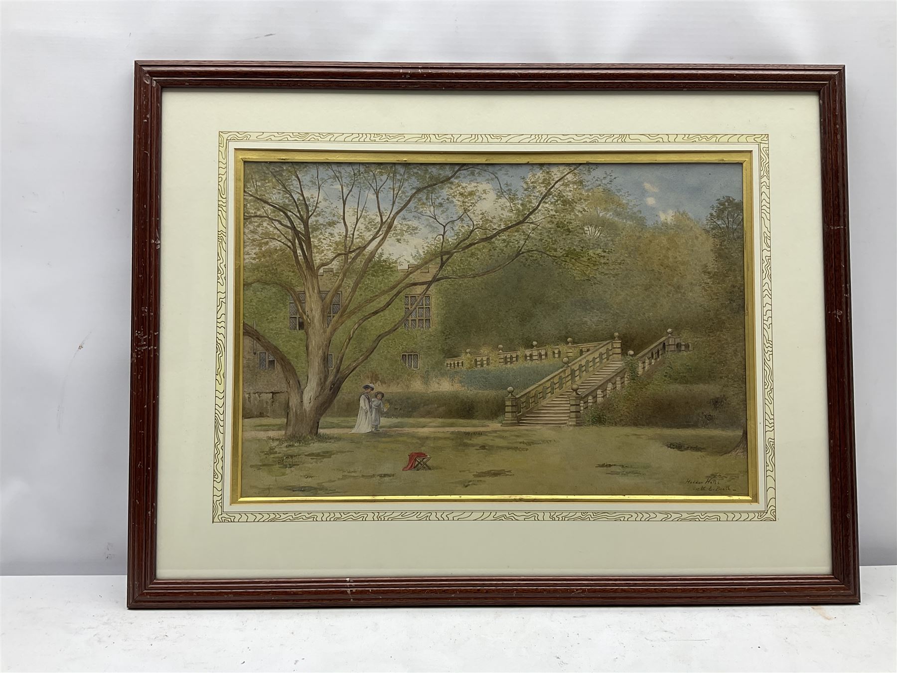 Kate E Booth (British fl.1850-1898): 'Haddon Hall', watercolour signed and titled 33cm x 50cm 