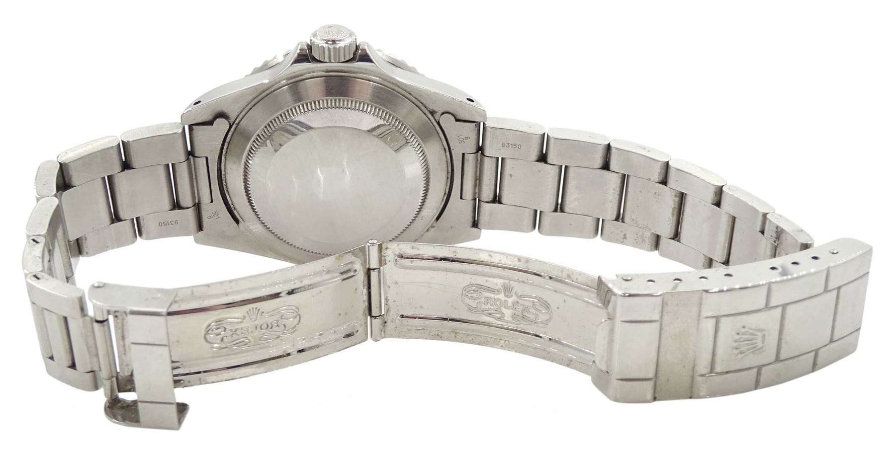 Rolex Oyster Perpetual Date Submariner gentleman's stainless steel automatic wristwatch, circa 1993, Ref. 16610, Serial No. S459924, on original Oyster bracelet with fold-over clasp, boxed with papers dated 1994