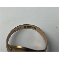 Two 9ct gold signet rings, hallmarked 