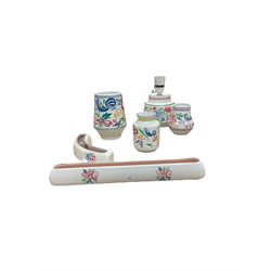 Poole Pottery, floral pattern table lamp together with vases, trinket dishes etc, table lamp H20cm 