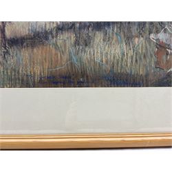 John Hatfield (British 1933-): 'The Gimcrack Stakes - Leaving the Paddock' York Races, oil and oil pastel signed and titled, artist's York address label verso 37cm x 50cm