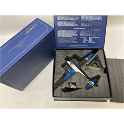 Oxford Die-Cast - four 1:72 scale model planes comprising two DH89 Dragon Rapide 72DR007 Z-7258/G-AFMH (RAF Air Ambulance) and 72DR008 0G-AIDL (Classic Air Force); De Haviland Devon C1 72DV003 VP975 Royal Aircraft Establishment; Avro Anson Mk1 72AA002 217 Sqn. RAF Coastal Command; in original boxes (4) 