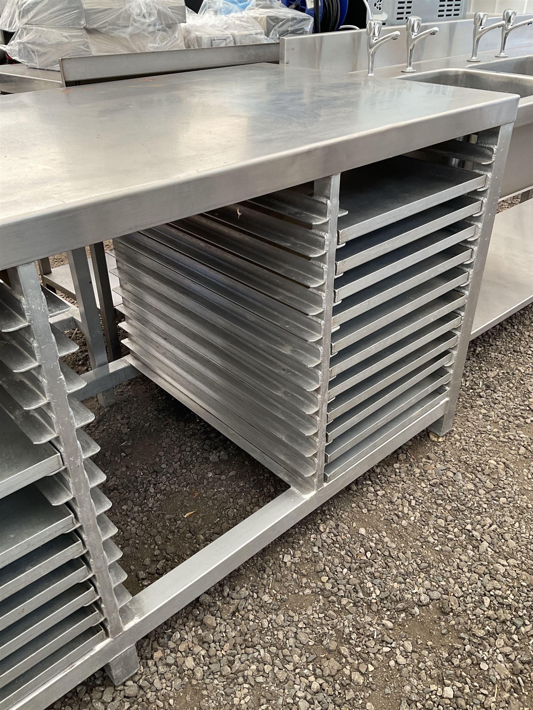 Steel Rack Tray Aluminium framed and stainless steel commercial tray rack preparation ...