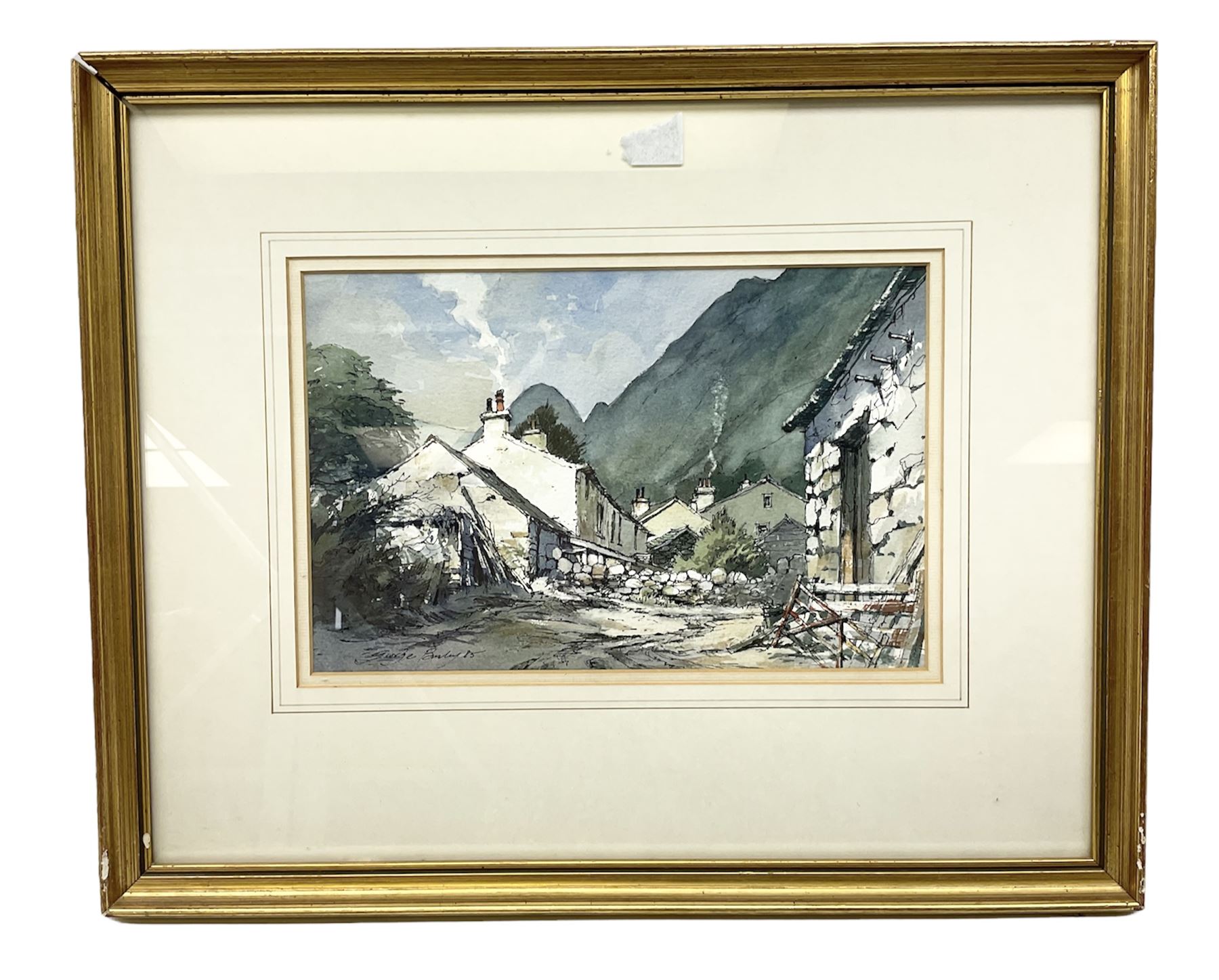George Busby (British 1926-2005): 'Stonethwaite Cumbria', watercolour signed and dated '85, titled verso 17cm x 26cm 