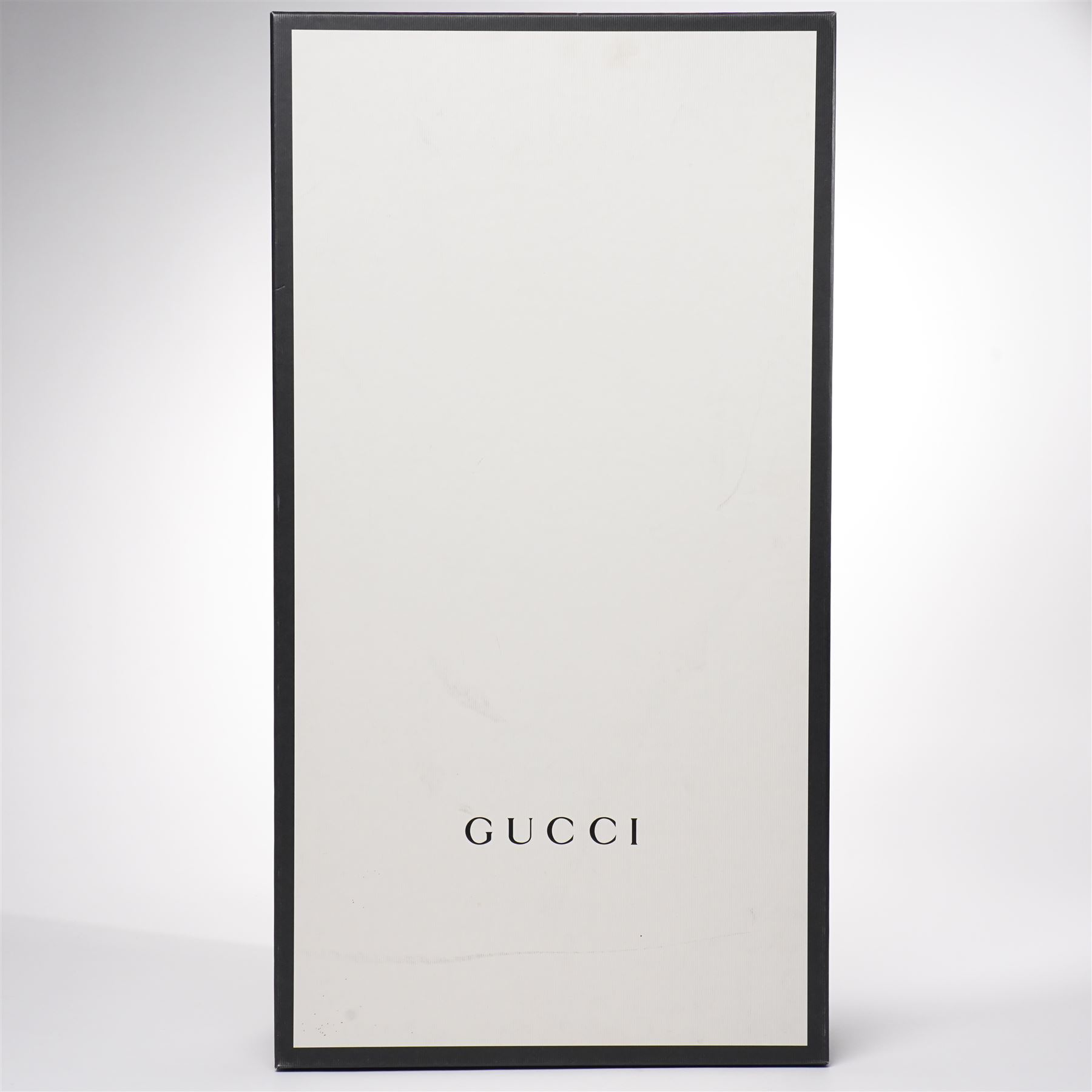 Gucci - pair of Dionysus buckled knee-high leather boots, in black with block heels, applied with rhinestone star, moon and heart applique motifs, with the signature silver tone tiger head buckle fastening and full length zip, size 38, total boot height 48cm, unused with original box and dust bags