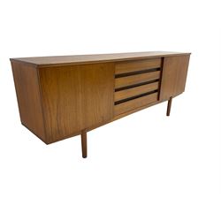 Vanson - mid-to late 20th century teak sideboard, fitted with four drawers and two cupboards