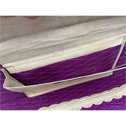 19th century leather suitcase, with brass plaque to cover engraved 'C R F Lutwidge Esq', the pink silk and white kid leather interior with pouch and edging impressed with gilt lettering reading 'By Appointment of Prince of Wales J W Allen 37 Strand Maker Prize Medal Awarded', H21cm, W73cm, Notes: Charles R. Fletcher Lutwidge, was mayor of Tunbridge Wells between 1895-1898, and again between 1901-1902