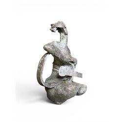 Composite stone sculptured figure playing a guitar, and a shell sculpture (2)