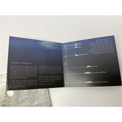 The Royal Mint United Kingdom 2014 'SS Gairsoppa Britannia' fine silver quarter ounce coin in card folder and 2015 'Britannia' fine silver fifty pound coin on card