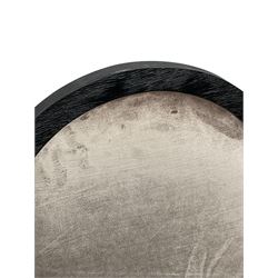 India Jane Interiors - Pair of French design cameo back dining chairs, upholstered in silver velvet fabric ebonised frame, on square tapering supports with splayed feet - ex-display/bankruptcy stock 