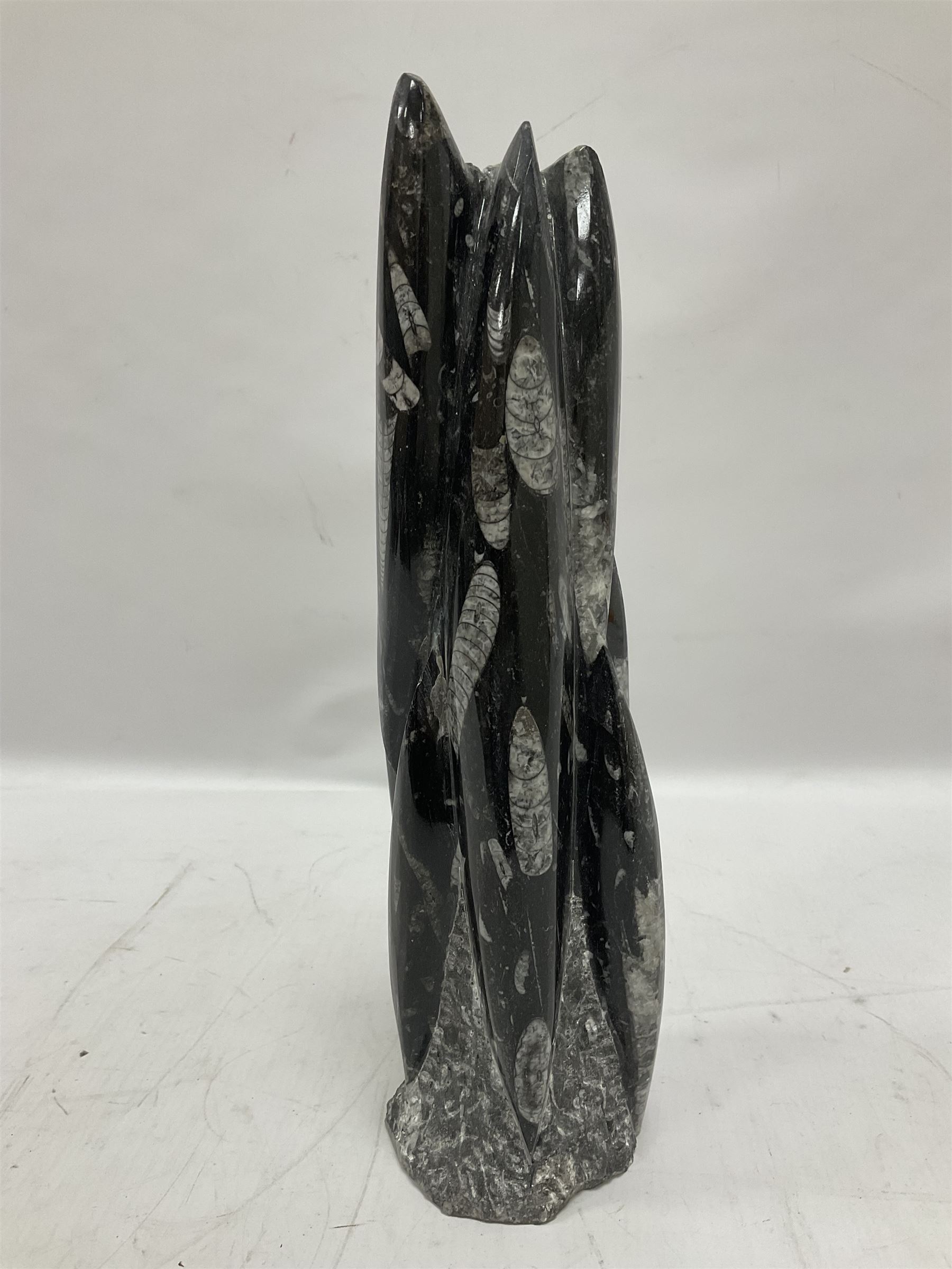Orthoceras fossil tower, age: Devonian period, location: Morocco, H33cm
