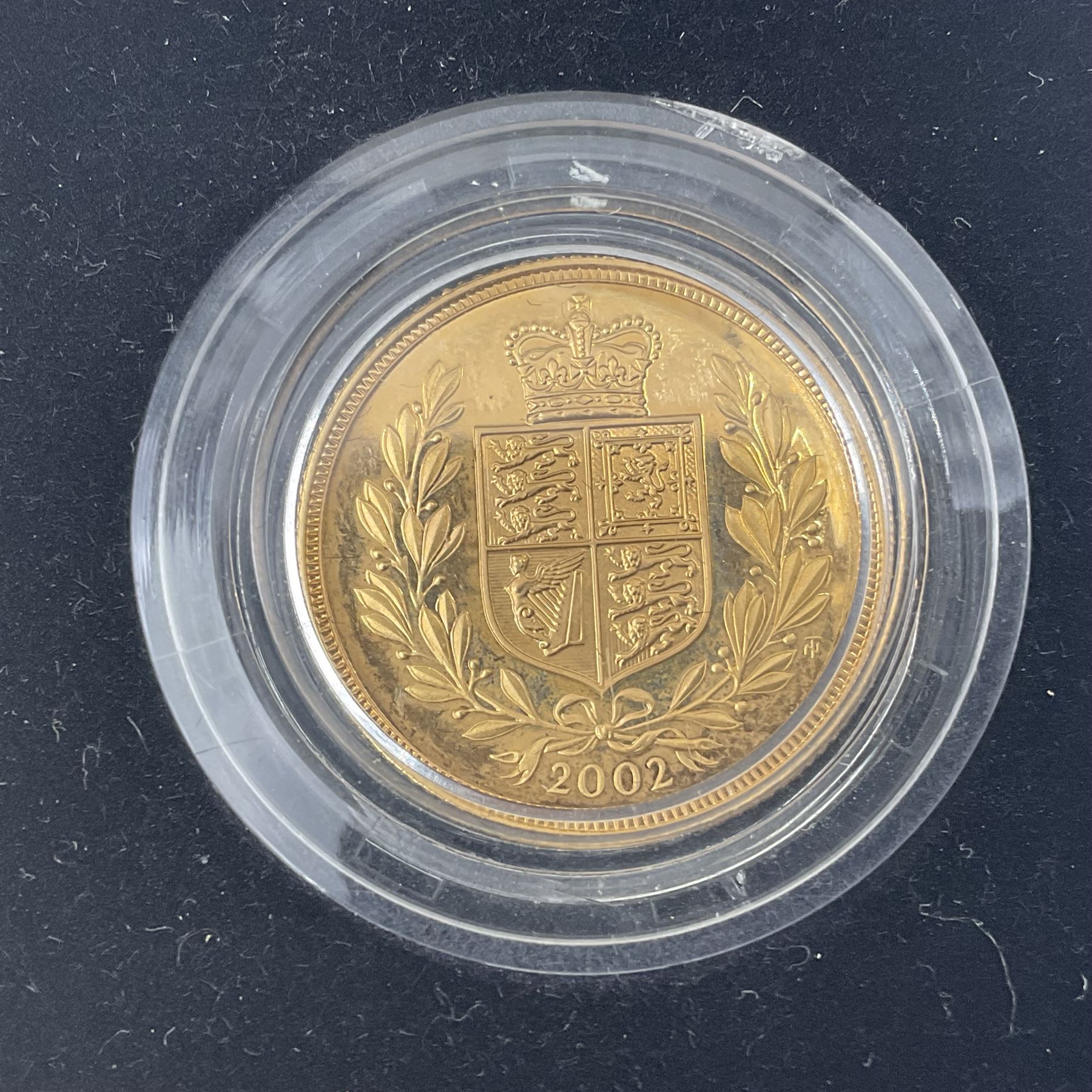 Queen Elizabeth II 2002 gold proof full sovereign coin, cased with certificate