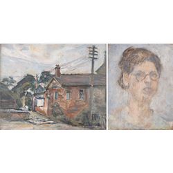 Florence Adelina Hess (Staithes Group 1891-1974): View of a Town and Portrait of a Lady - ...