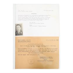 WWII Third Reich ephemera, including Army passes, provisional foreigner's passports, reports etc 