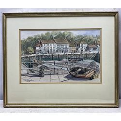 James Lishman (British 1931-2024): 'Harbour View - Fifeshire', watercolour signed and dated '91, titled verso 24cm x 36cm; C Herbert Jones (British 20th Century): 'Harbour Inn - Southwold', watercolour signed, titled verso 23cm x 33cm (2)