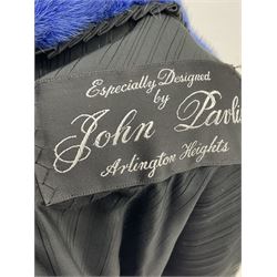 Modern cut lightweight skins lavender blue mink jacket, approx size 10 to 14, with elasticated cuffs, stand up small collar, black satin style lining, zip fastener, perfect condition as new, top class mink.
