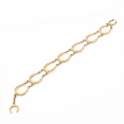 9ct gold horseshoe link bracelet, with toggle clasp, Birmingham 1975