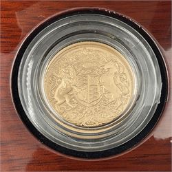 The Royal Mint United Kingdom 2022 gold proof piedfort sovereign coin, cased with certificate 