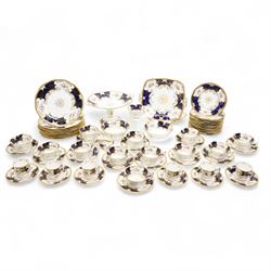 Coalport batwing tea and coffee service comprising teacups and saucers for twelve covers, ...