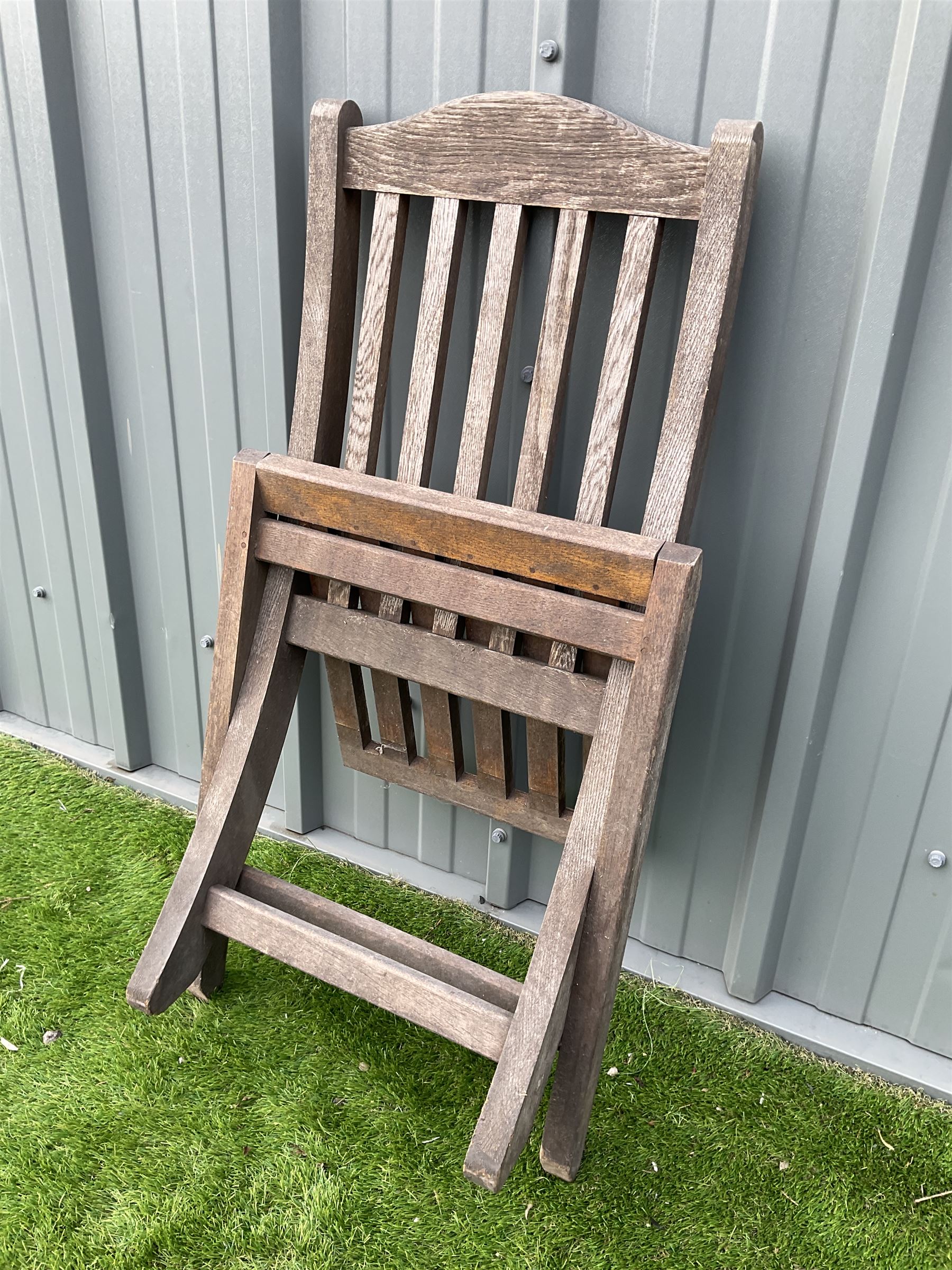 Britannic Teak solid hardwood folding chairs (9) - THIS LOT IS TO BE COLLECTED BY APPOINTMENT FROM DUGGLEBY STORAGE, GREAT HILL, EASTFIELD, SCARBOROUGH, YO11 3TX