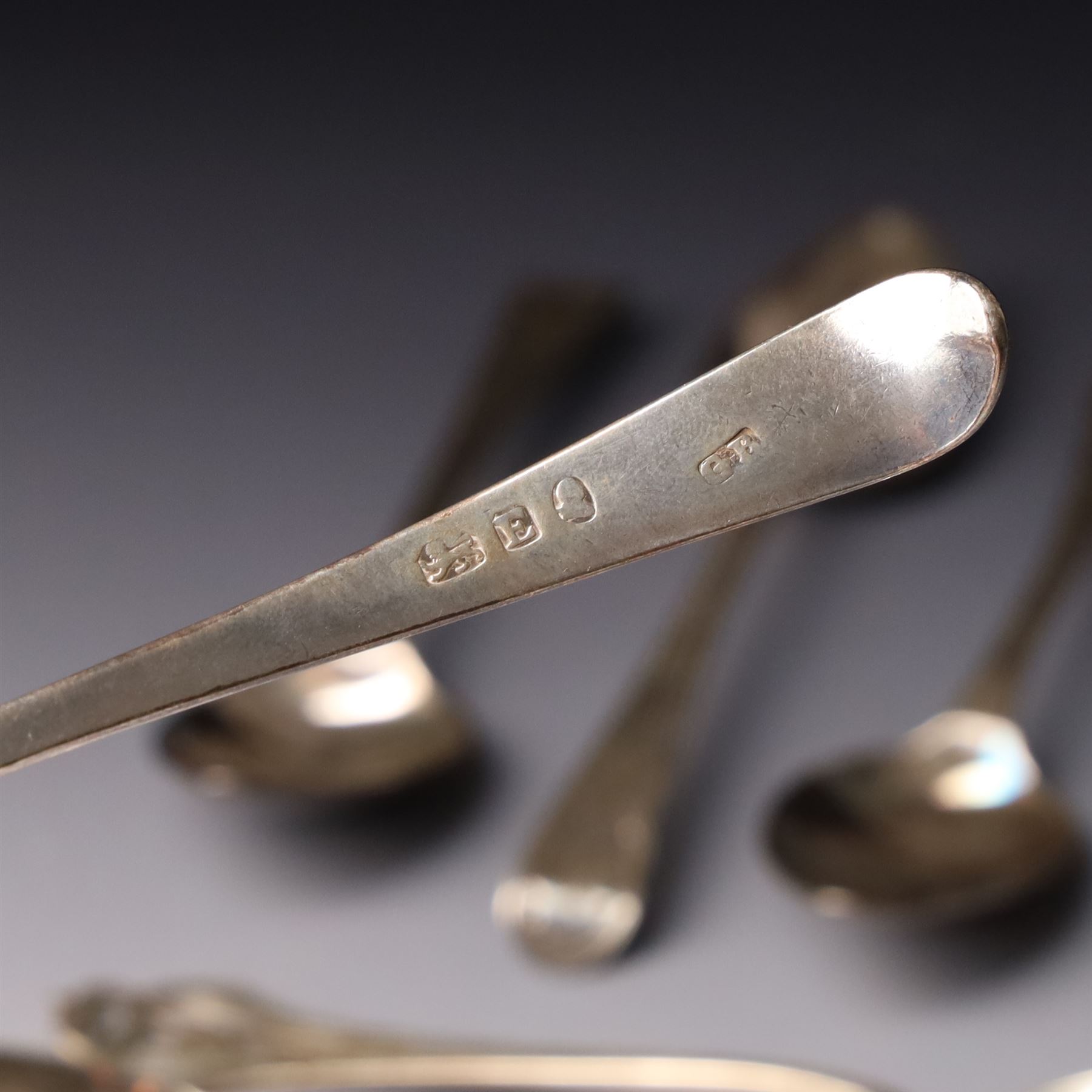 Collection of assorted silver teaspoons, souvenir spoons with enamel decoration etc