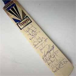 Miniature cricket bat signed by County cricket club players including Devon Malcolm etc, L