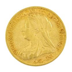 Queen Victoria 1901 gold half sovereign coin