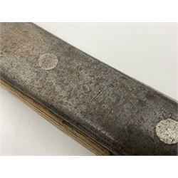 Post-War military type fireman's axe impressed 'PERKS 1953/54' with additional indistinct mark probably WD arrow, ash handle L39cm; and another stonemason's(?) double headed axe with mallet shaped shaft (2)