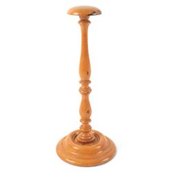 19th Century turned wig stand, H30cm