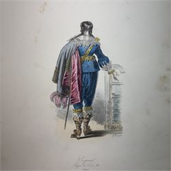 Modes et Costumes Historiques Français, Pauquet frères, Published by Bureaux des modes et des costumes historiques, circa 1900, colour plates, (lacking boards, title page and possibly a number of initial plates)