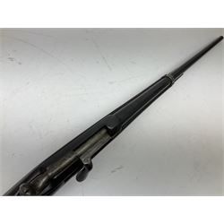 19th century Belgian Gras 12-bore (from 11-bore) bolt-action single barrel shotgun with 80cm barrel No.G85345 L127cm overall. Deactivated to early specification so requires re-deactivation to modern standards RFD ONLY