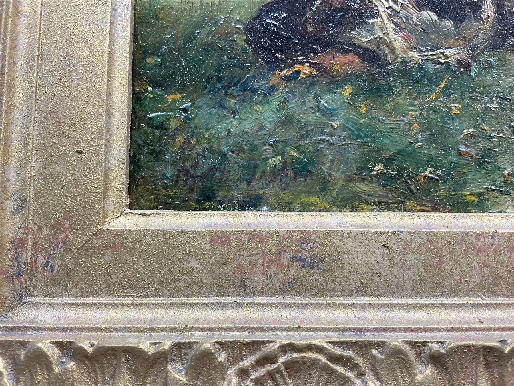 William Mark Fisher RA (American/British 1841-1923): Milking Time in the Cow Pasture, oil on canvas signed 24cm x 31cm 