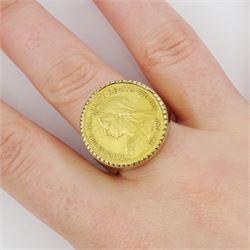 Queen Victoria 1898 gold half sovereign coin, mounted in 9ct gold ring