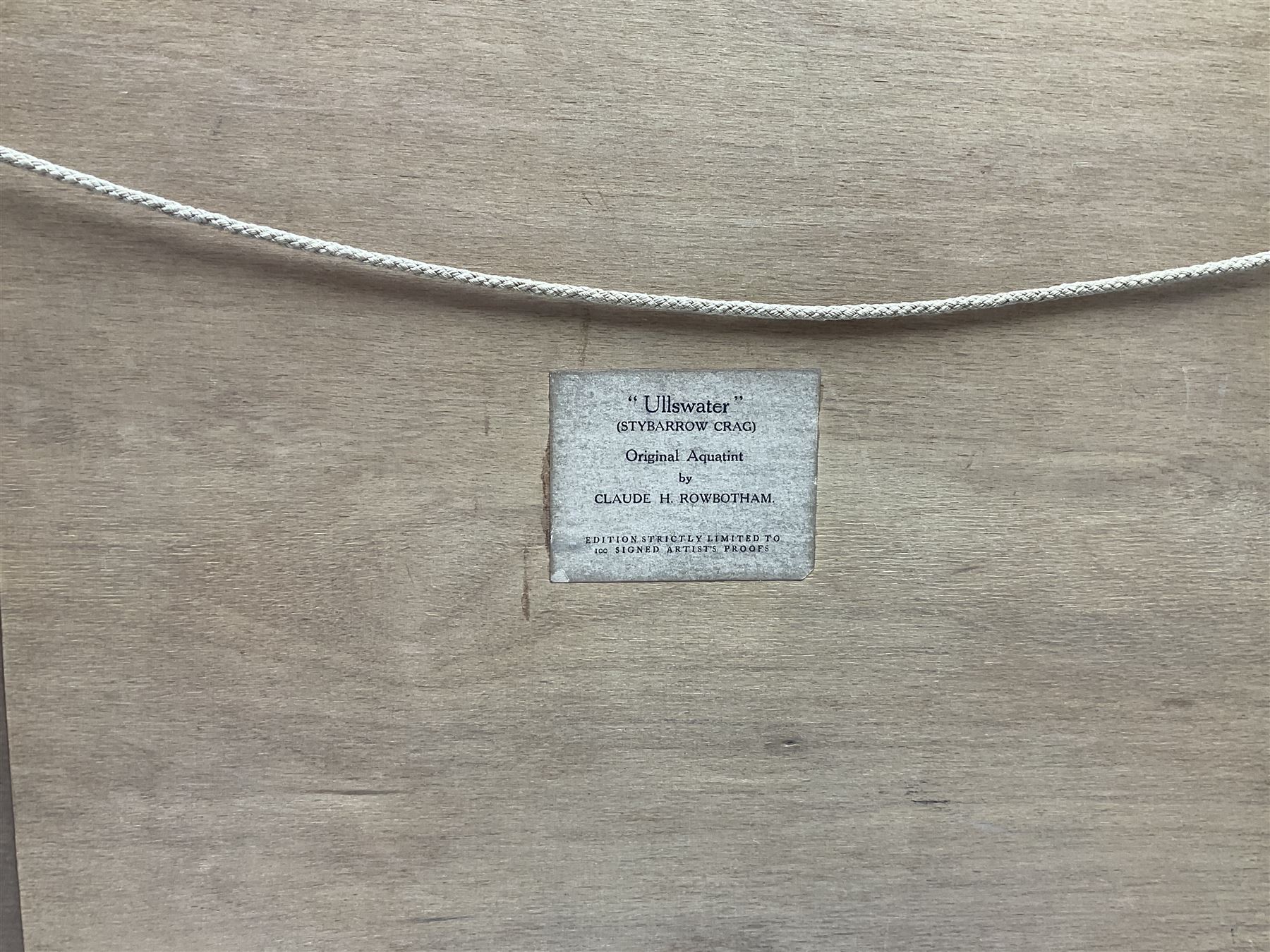 Claude H Rowbotham (British 1864-1949): 'Ullswater - Stybarrow Crag', aquatint signed in pencil 22cm x 16cm; Marcel Augis (French early 20th century): 'Paysage Normandy', aquatint signed and titled in pencil 24cm x 17cm (2)