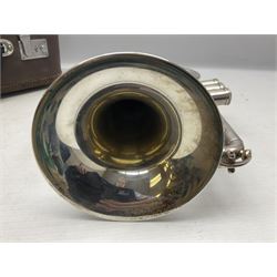 Lark M4046 silver plated cornet L34cm; in carrying case with mouth-piece