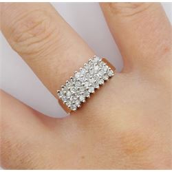 14ct gold round brilliant cut diamond dress ring, stamped