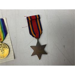 WW1 Victory Medal awarded to 6538 Pte. T. Chatburn Glouc. R. ; and five WW2 medals comprising War Medal 1939-45, Burma Star, 1939-1945 Star, France & Germany Star and Italy Star (6)