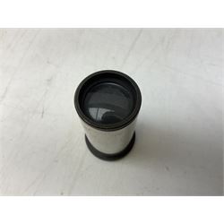  Brass field microscope, together with a cased microscope and twenty five microscope slides