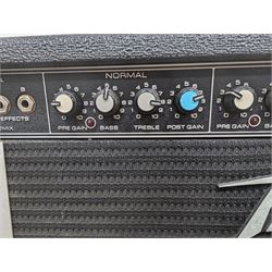 1970s Peavey 2 x 12 BW Mace guitar amplifier, serial no. 9A-468240, with a Peavey four-button Automixer foot pedal, H51cm, W67cm