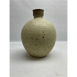 David Lloyd Jones (1928-1994): Stoneware vase of globular form with speckled glaze and impressed LJ seal mark, H29cm