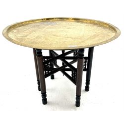 Early 20th century Benares table and stand