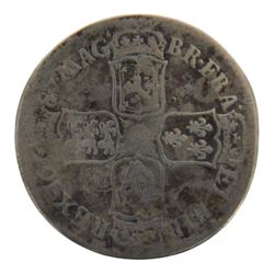 James II 1687 silver half crown coin