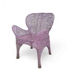 Sophie Olivier (French 1978-): Giant Chair, 3D sculpture, woven metal paint & varnish ther...
