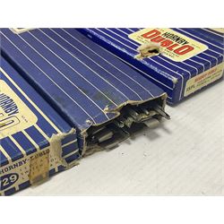 Hornby Dublo - 4620 Breakdown Crane; TPO Mail Van Set; D1 Level Crossing; Pullman cars and goods vans; with a large quantity of track to include straight and curved track, switch points and buffer stops; boxed and loose