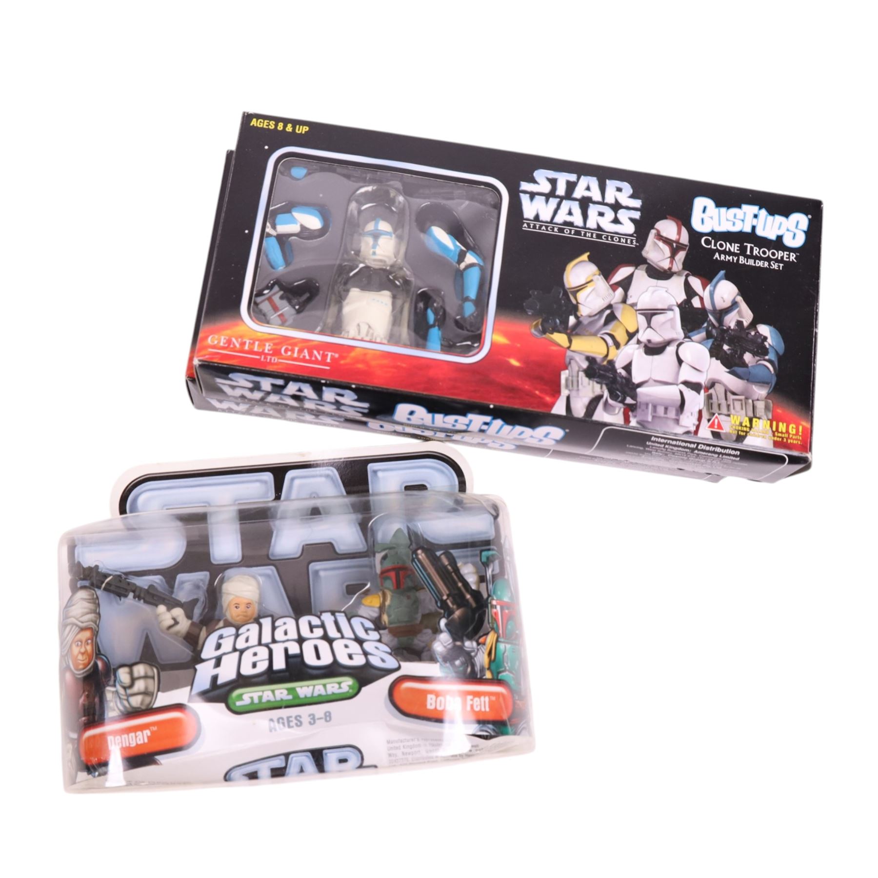 Collection of Gentle Giant Bust Ups Micro Models, including Series 1, Series 2, Series 3, Series 5, Series 6 and Clone Wars examples, together with a Hasbro Star Wars Galactic Heroes Boba Fett and Dengar model set, all boxed