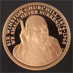 Queen Elizabeth II Gibraltar 2020 'The Greatest Briton' gold proof quintuple sovereign coin, issued by The London Mint Office, cased with certificate