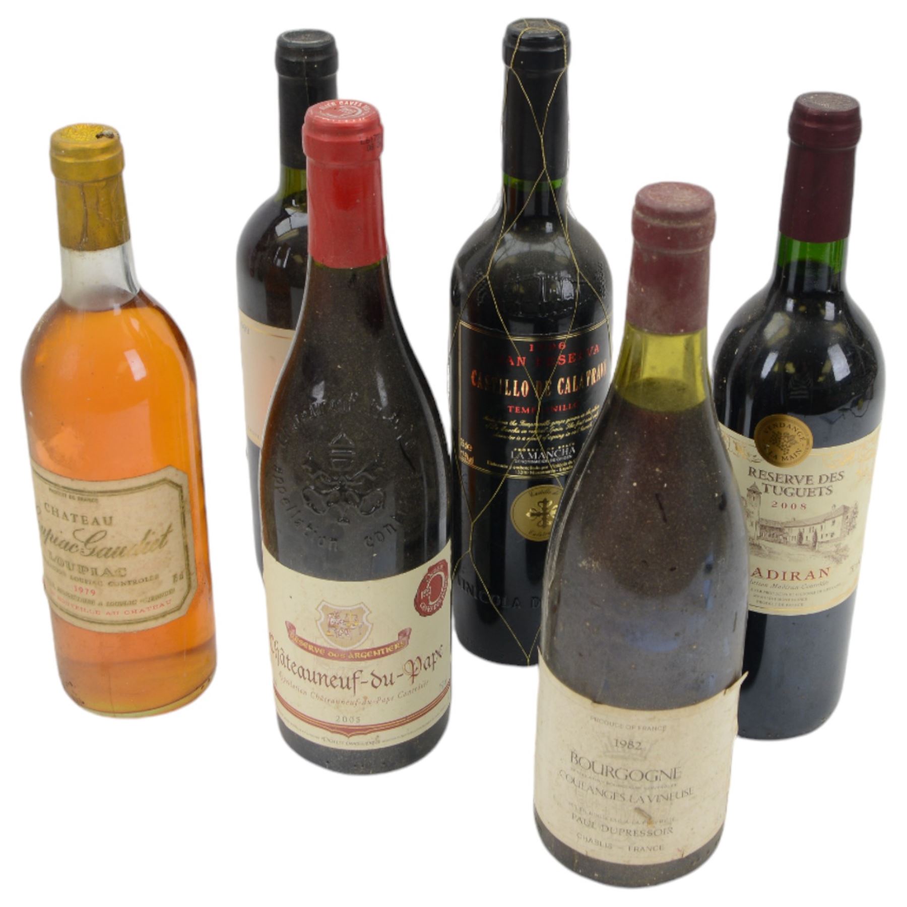 Mixed red wine; including  Baron Philippe de Rothschild 1984 Mouton-cadet, Henry Fessy, 2010 Crus De Beaujolais, Reserve des Tuguets, 2010 Madiran, etc various contents and proof (12)