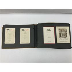 Local history - menus from the Pavilion Hotel, Scarborough, housed in two albums, 1930s and later 